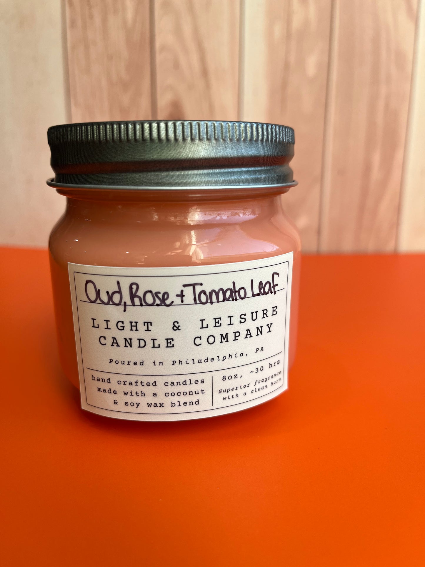 Oud, Rose, and Tomato Leaf - 8oz candle